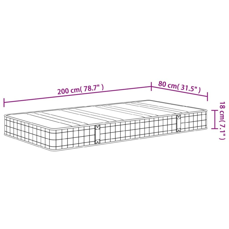 vidaXL Bonnell Spring Mattress Medium 80x200 cm