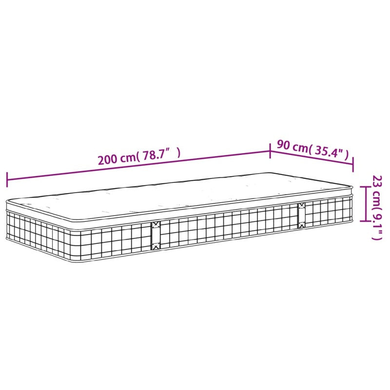 vidaXL Bonnell Spring Mattress Medium 90x200 cm