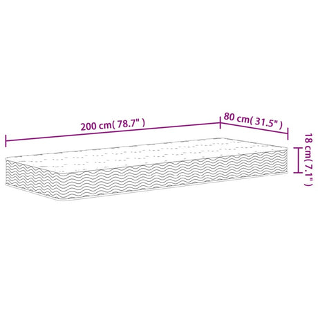 vidaXL Bonnell Spring Mattress Medium 80x200 cm