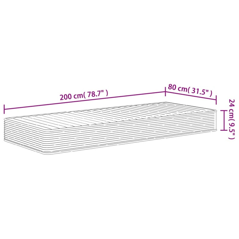 vidaXL Foam Mattress Medium Soft 80x200 cm