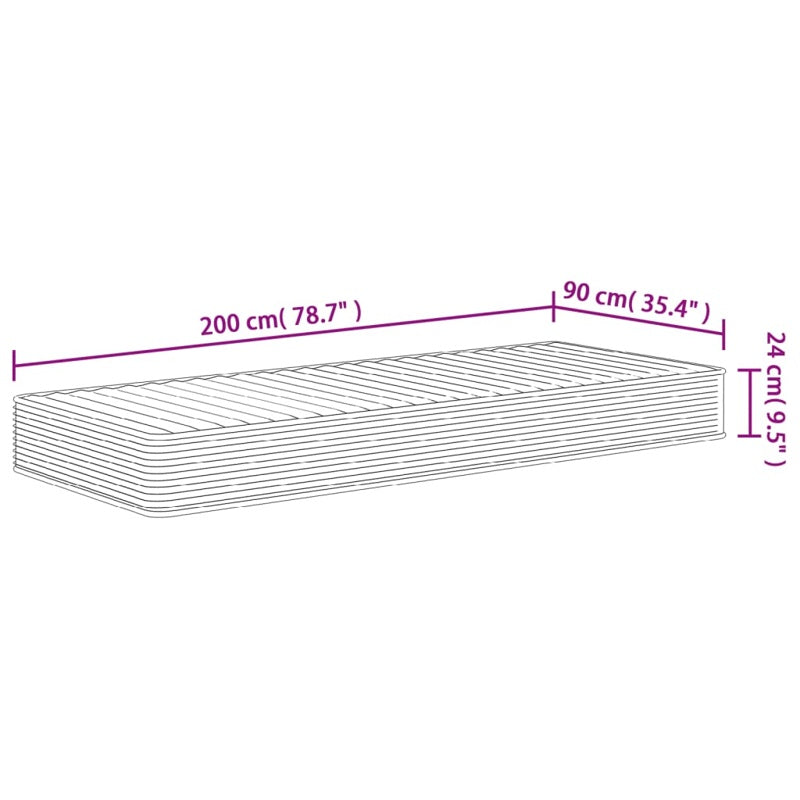 vidaXL Foam Mattress Medium Soft 90x200 cm