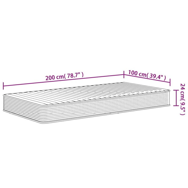 vidaXL Foam Mattress Medium Soft 100x200 cm