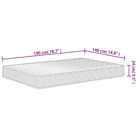 vidaXL Foam Mattress Medium Soft 140x190 cm