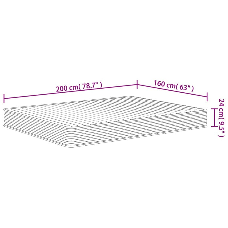 vidaXL Foam Mattress Medium Soft 160x200 cm