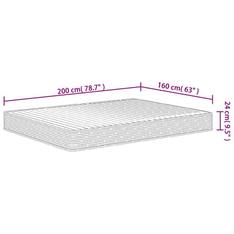 vidaXL Foam Mattress Medium Soft 160x200 cm