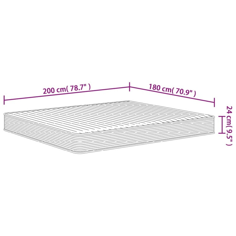 vidaXL Foam Mattress Medium Soft 180x200 cm