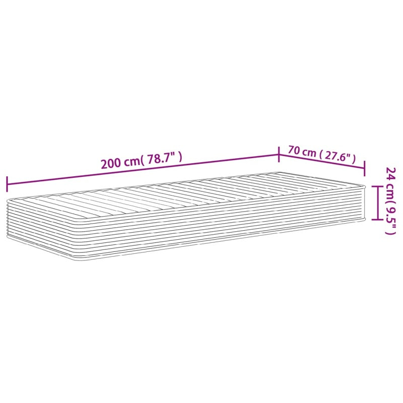 vidaXL Foam Mattress Medium Soft 70x200 cm