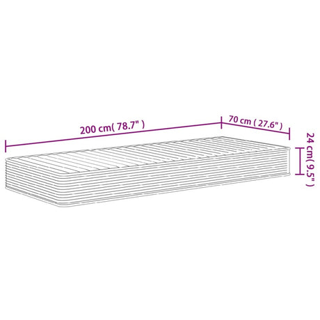 vidaXL Foam Mattress Medium Soft 70x200 cm