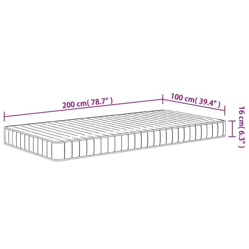 vidaXL Foam Mattress Medium Soft 100x200 cm