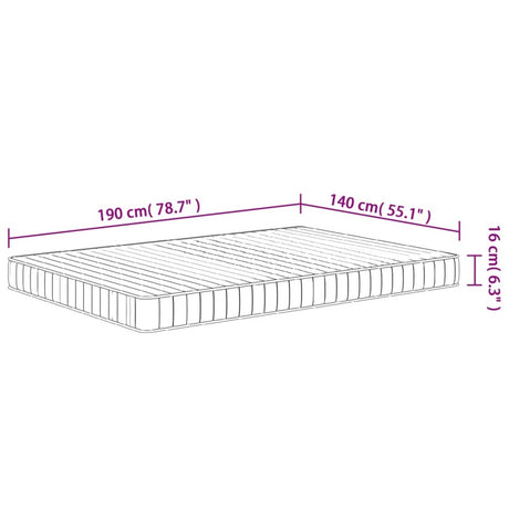 vidaXL Foam Mattress Medium Soft 140x190 cm