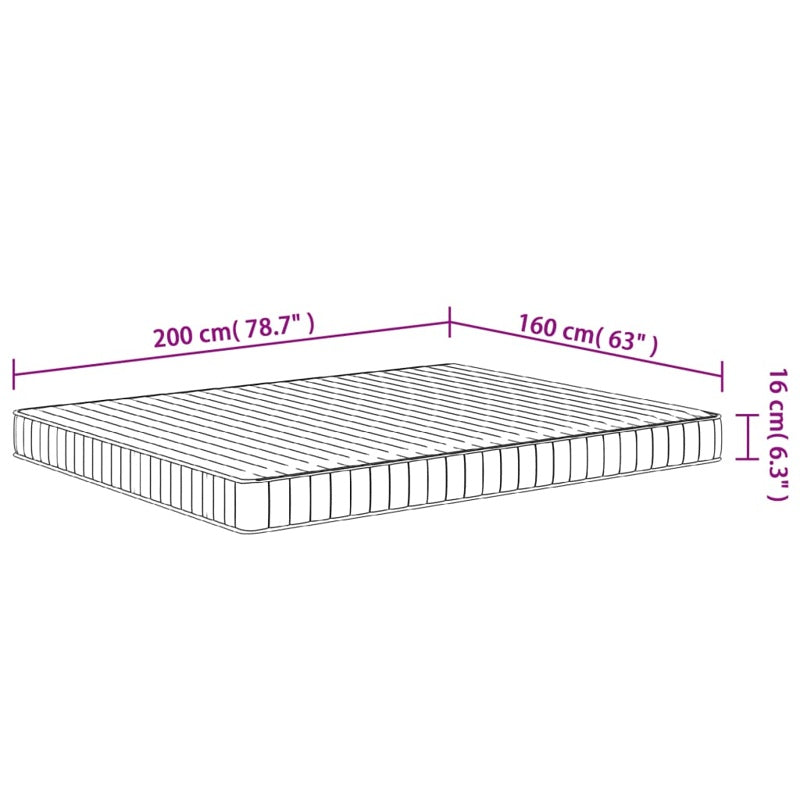 vidaXL Foam Mattress Medium Soft 160x200 cm