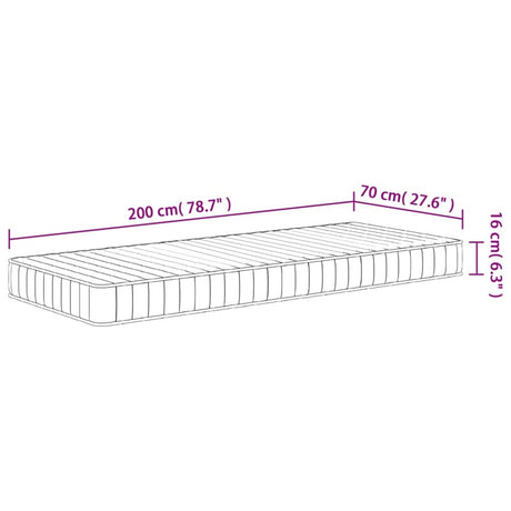 vidaXL Foam Mattress Medium Soft 70x200 cm