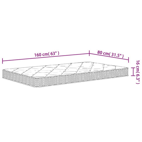 vidaXL Foam Mattress for Kids Medium Soft 80x160 cm