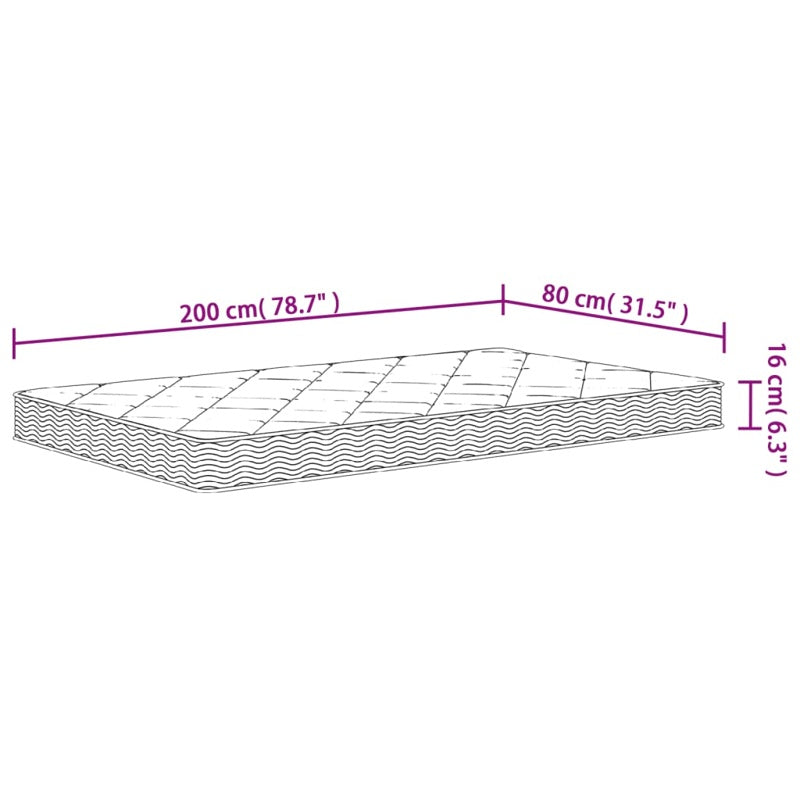 vidaXL Foam Mattress Medium Soft 80x200 cm