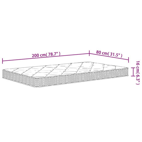 vidaXL Foam Mattress Medium Soft 80x200 cm