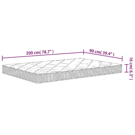 vidaXL Foam Mattress Medium Soft 90x200 cm