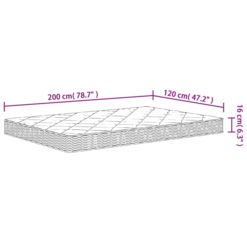 vidaXL Foam Mattress Medium Soft 120x200 cm