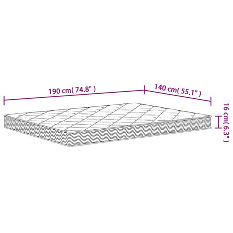 vidaXL Foam Mattress Medium Soft 140x190 cm