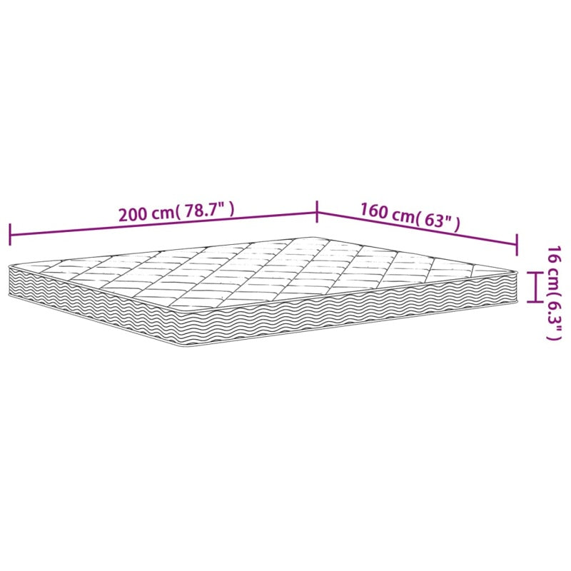 vidaXL Foam Mattress Medium Soft 160x200 cm