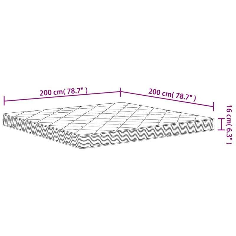 vidaXL Foam Mattress Medium Soft 200x200 cm