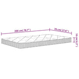 vidaXL Foam Mattress Medium Soft 70x200 cm