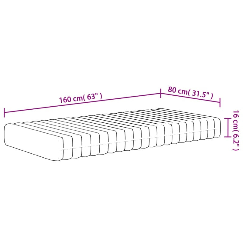 vidaXL Foam Mattress for Kids Medium Soft 80x160 cm