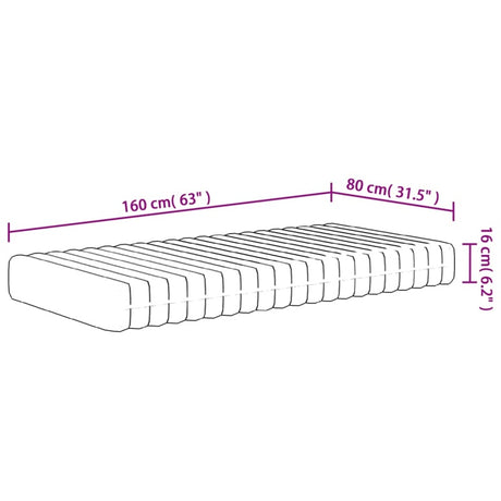 vidaXL Foam Mattress for Kids Medium Soft 80x160 cm