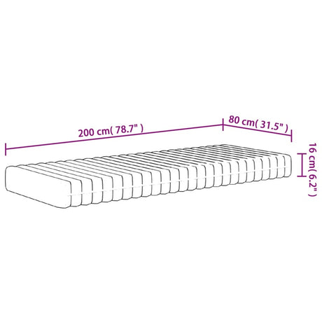 vidaXL Foam Mattress Medium Soft 80x200 cm