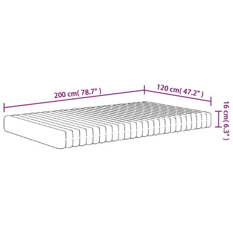 vidaXL Foam Mattress Medium Soft 120x200 cm