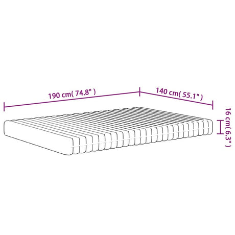 vidaXL Foam Mattress Medium Soft 140x190 cm