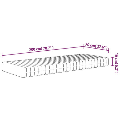 vidaXL Foam Mattress Medium Soft 70x200 cm