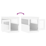 vidaXL Dog Crate Furniture White 55x75x65 cm Engineered Wood