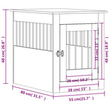 vidaXL Dog Crate Furniture White 55x80x68 cm Engineered Wood