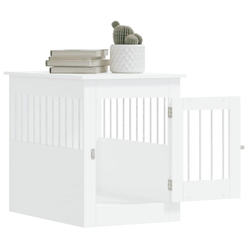 vidaXL Dog Crate Furniture White 55x80x68 cm Engineered Wood