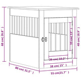 vidaXL Dog Crate Furniture Black 55x80x68 cm Engineered Wood