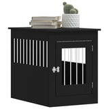 vidaXL Dog Crate Furniture Black 55x80x68 cm Engineered Wood