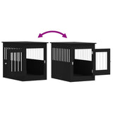 vidaXL Dog Crate Furniture Black 55x80x68 cm Engineered Wood