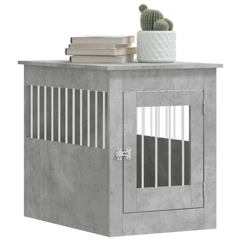 vidaXL Dog Crate Furniture Concrete Grey 55x80x68 cm Engineered Wood