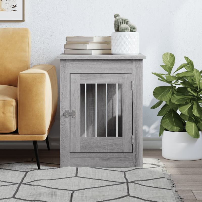 vidaXL Dog Crate Furniture Grey Sonoma 55x80x68 cm Engineered Wood