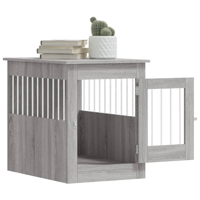 vidaXL Dog Crate Furniture Grey Sonoma 55x80x68 cm Engineered Wood