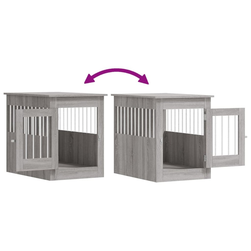 vidaXL Dog Crate Furniture Grey Sonoma 55x80x68 cm Engineered Wood