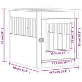 vidaXL Dog Crate Furniture White 64.5x80x71 cm Engineered Wood