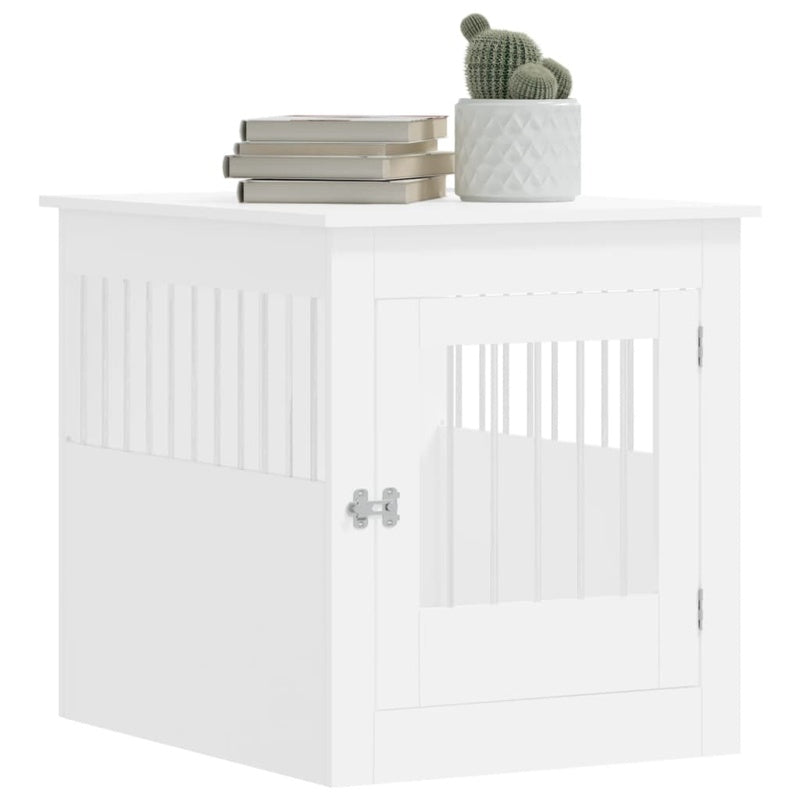 vidaXL Dog Crate Furniture White 64.5x80x71 cm Engineered Wood