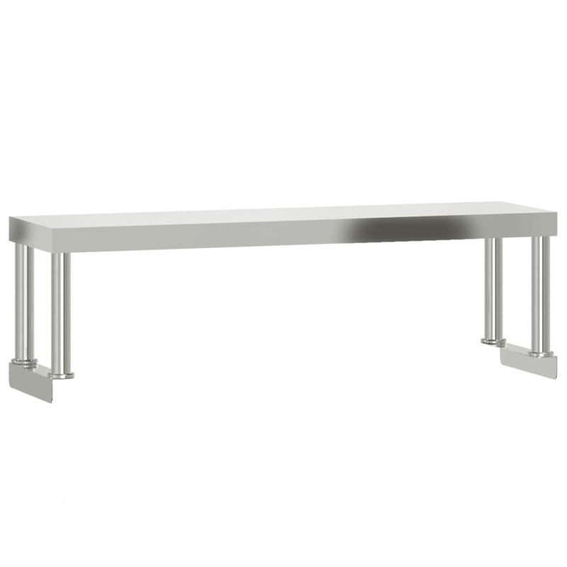 vidaXL Kitchen Work Table with Overshelf 110x30x120 cm Stainless Steel