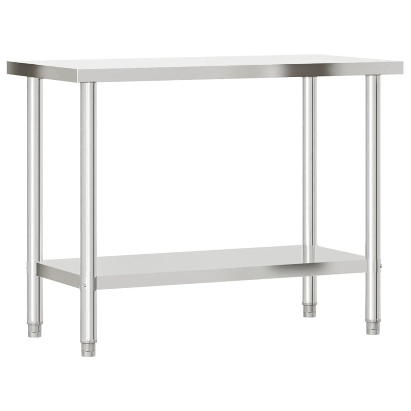 vidaXL Kitchen Work Table with Overshelf 110x55x120 cm Stainless Steel