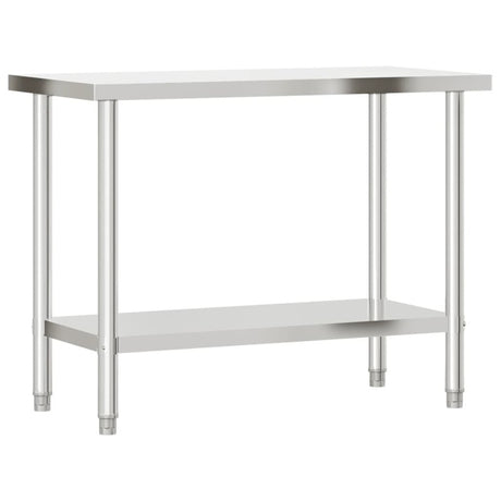 vidaXL Kitchen Work Table with Overshelf 110x55x120 cm Stainless Steel