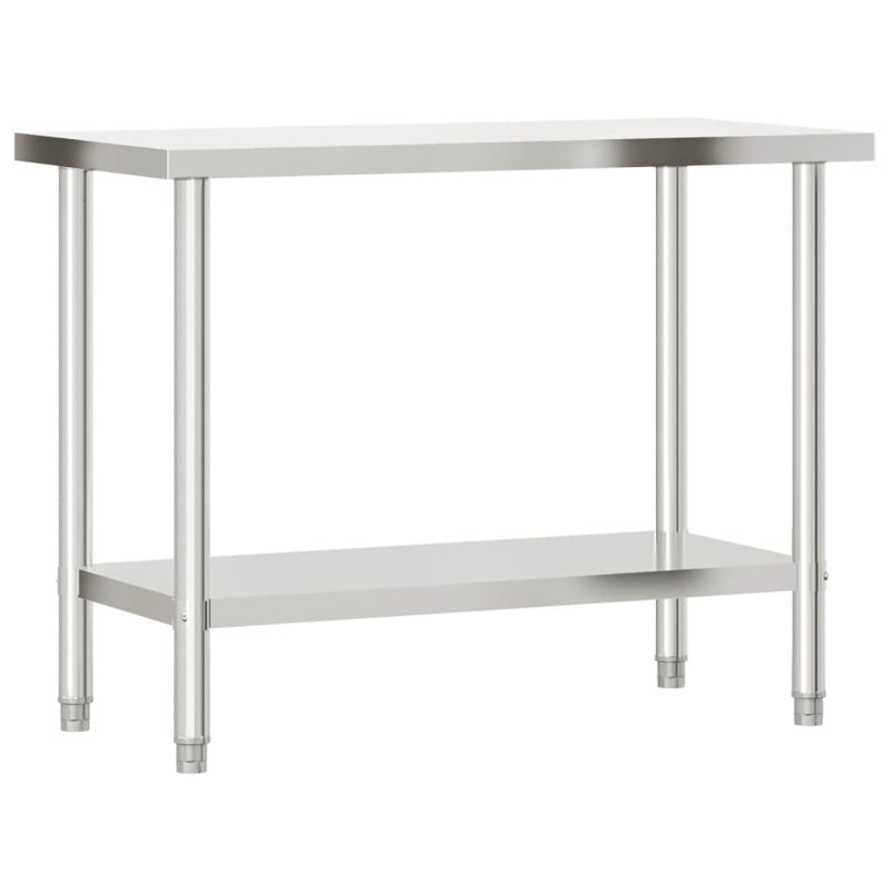 vidaXL Kitchen Work Table with Overshelf 110x55x150 cm Stainless Steel