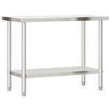 vidaXL Kitchen Work Table with Overshelf 110x55x150 cm Stainless Steel