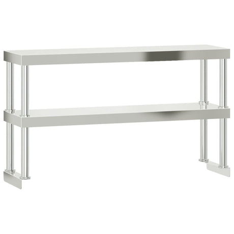 vidaXL Kitchen Work Table with Overshelf 110x55x150 cm Stainless Steel