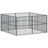 vidaXL Dog Playpen 8 Panels Black Galvanised Steel